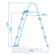 Schůdky k bazénům výška 0,91/1,07 m - bezpečnostní Náhled