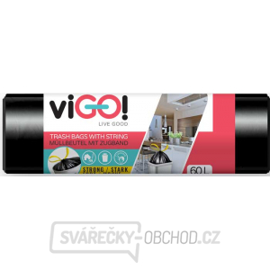 ViGO! Pytle odpadkové LDPE zatahovací 60l/15 ks 65x70cm - černé gallery main image