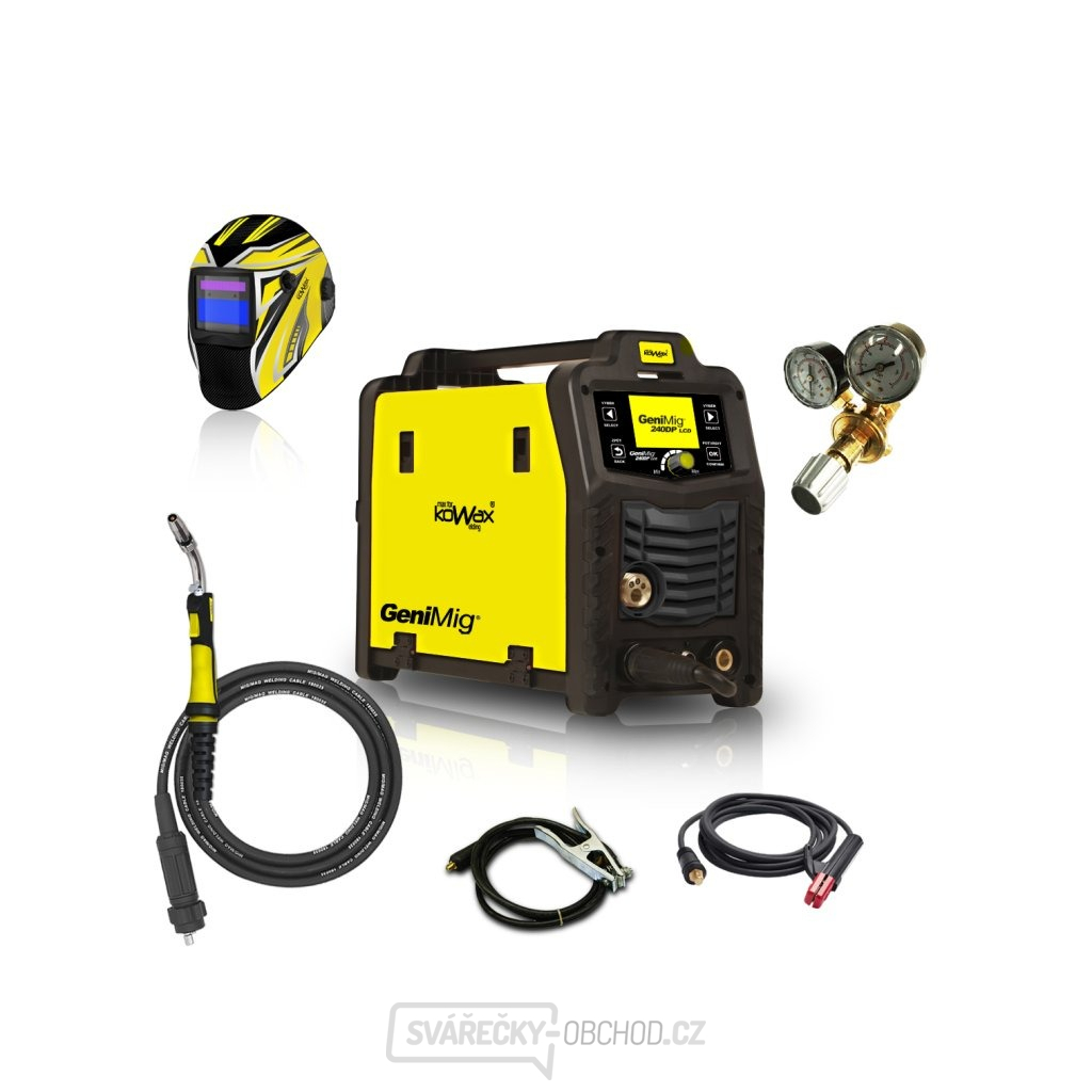 KOWAX GeniMig®240DP LCD SET 1a + Hořák 4m + kabely 3m + ventil + kukla