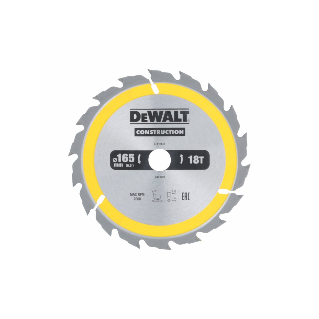 Dewalt Pilový Demoliční kotouč 165x20mm 18 zubů ATB 20° 2,4mm šířka řezu