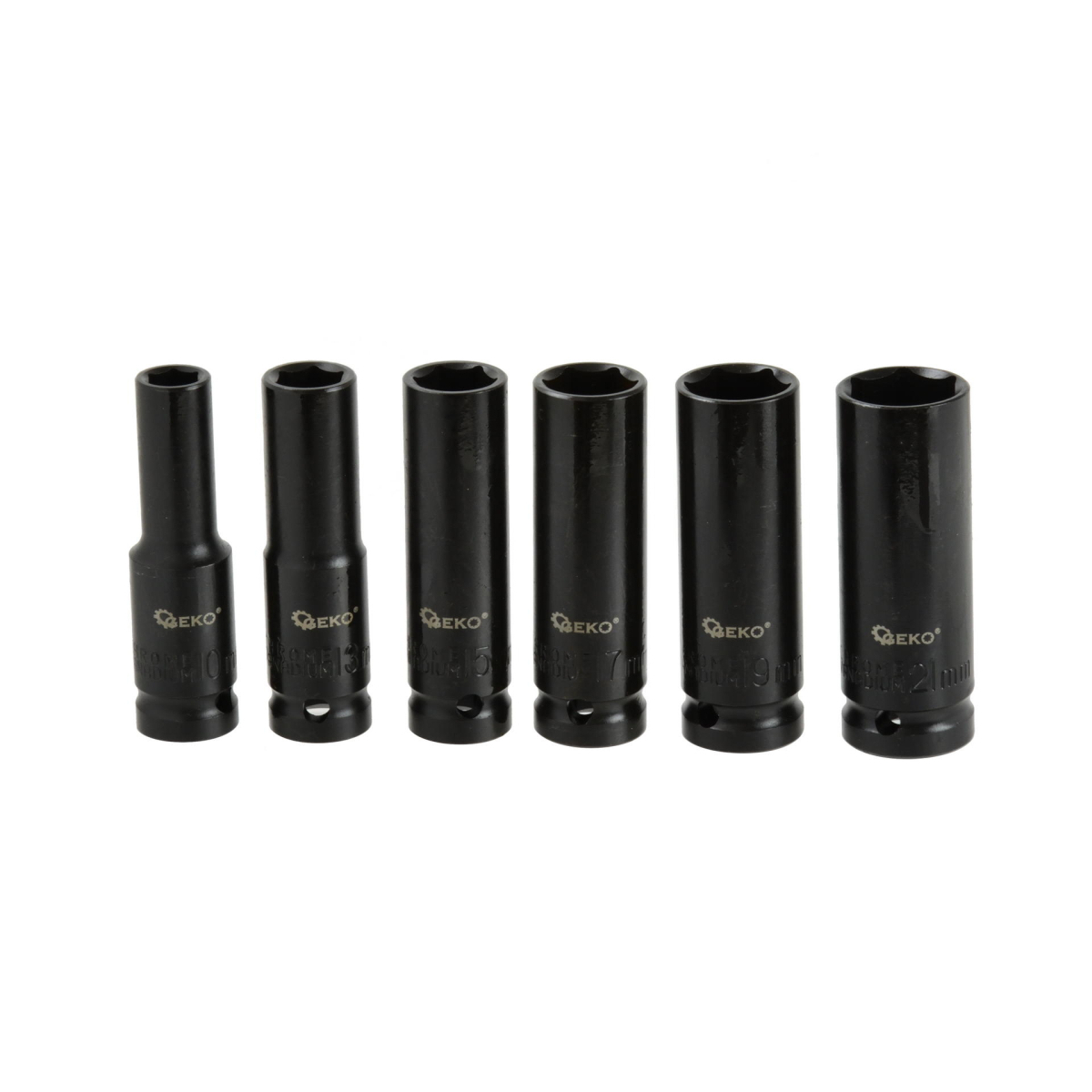 GEKO Rázové hlavice sada 6ks, 1/2" 10-21 mm, délka 77 mm