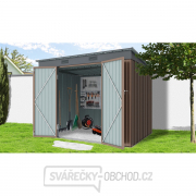 Riwall PRO RMSP 6x8 Brown zahradní domek kovový 2,4 x 1,8 m s pultovou střechou hnědý Riwall PRO RMSP 6x8 Brown zahradní domek kovový 2,4 x 1,8 m s pultovou střechou hnědý gallery main image