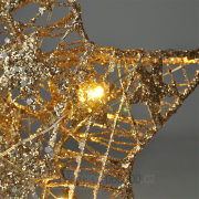 Solight vánoční hvězda glitter, zlatá, kovová, 14x LED, 2x AA Náhled