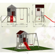Dětský dřevěný domeček Veranda s houpačkou Náhled