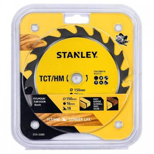 Pilový kotouč TCT/HM pro podélné řezy 150 x 16 mm, 18 zubů Stanley STA13080