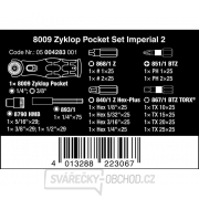 Wera 004283 Kompaktní ráčna 8009 Zyklop Pocket Imperial Set 2 s bity a hlavicemi (Palcová sada 18 dílů) Náhled