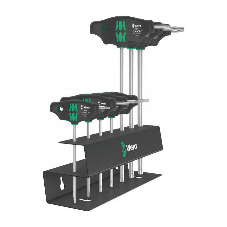 Wera 023456 Šroubováky T-Profil TX 10 ÷ TX 45 s příčnou rukojetí typ 467/7 TORX HF Set 2 Přidržovací funkce (Sada 7 dílů)