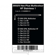 Wera 022699 Zástrčné klíče 3950/9 Hex-Plus 1,5 ÷ 10 mm Multicolour HF Stainless 1, přidržovací funkce, nerezové (Sada 9 dílů) Náhled