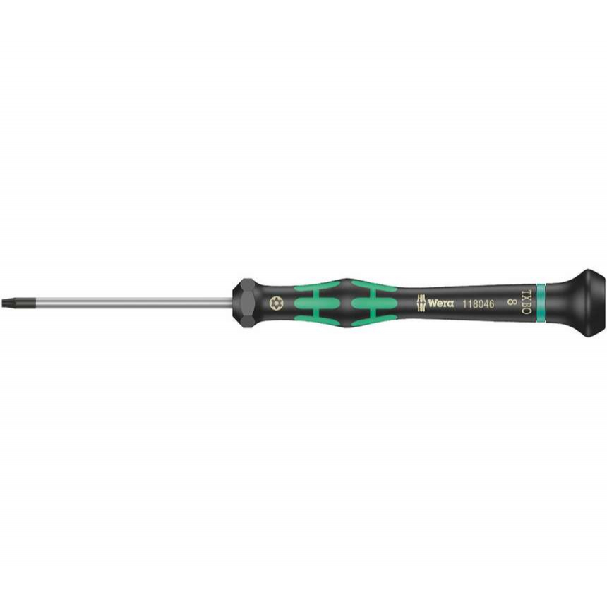 Wera 118046 Šroubovák TORX TX 8 BOx60 mm k použití v elektronice Kraftform Micro typ 2067, s pojistným kolíkem