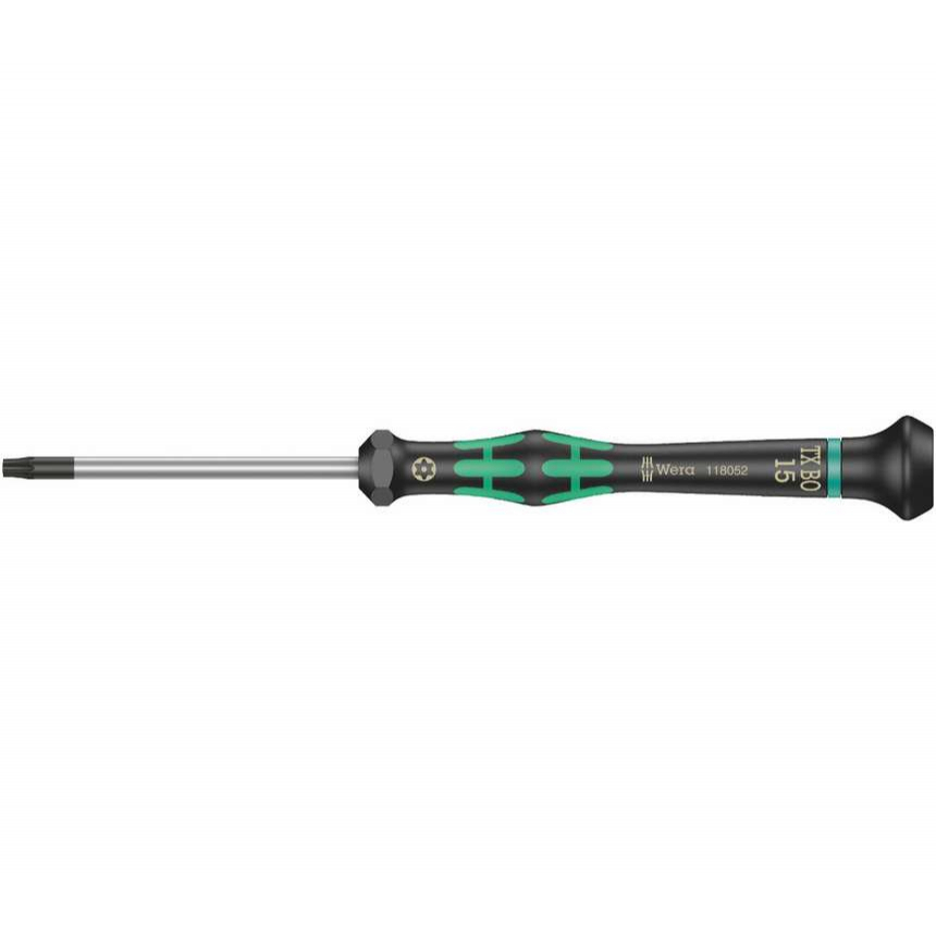 Wera 118052 Šroubovák TORX TX 15 BOx60 mm k použití v elektronice Kraftform Micro typ 2067, s pojistným kolíkem