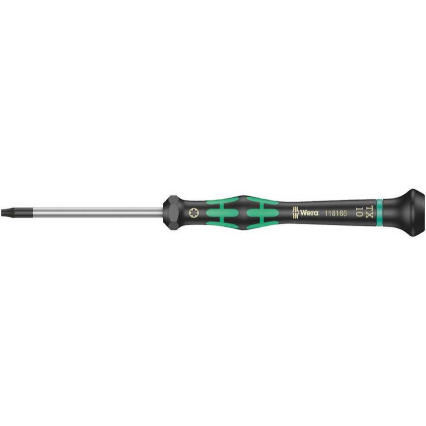 Wera 118186 Šroubovák TORX TX 10 HFx60 mm k použití v elektronice Kraftform Micro typ 2067, s pojistným kolíkem