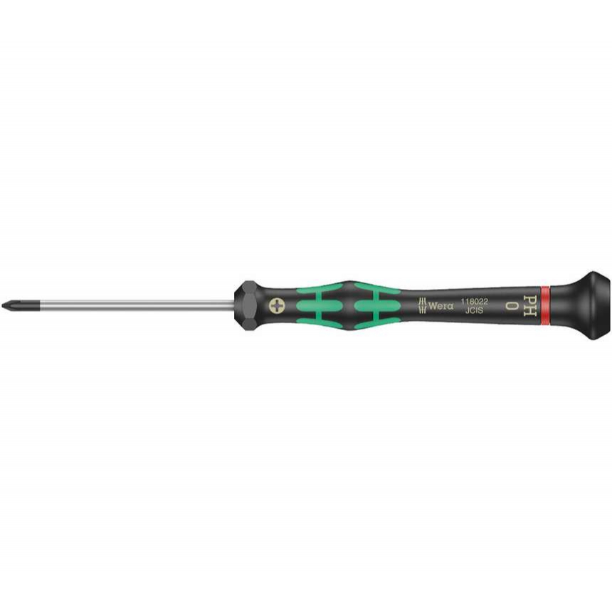 Wera 118022 Šroubovák křížový PH 0x60 mm k použití v elektronice Kraftform Micro typ 2050