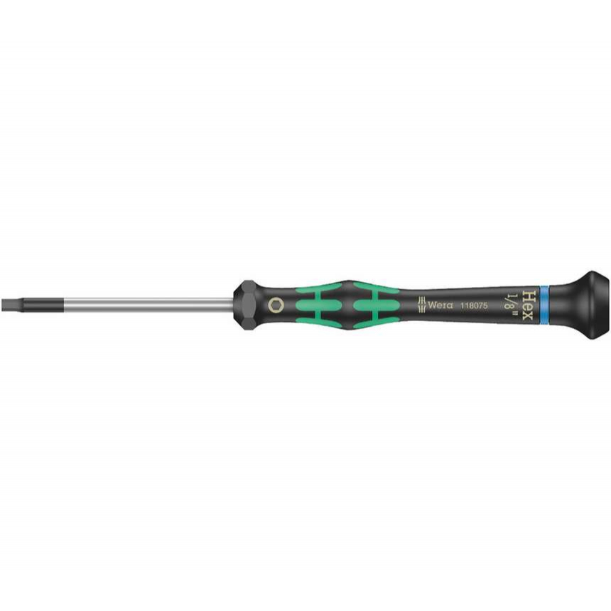 Wera 118075 Šroubovák šestihranný 1/8"x60 mm k použití v elektronice Kraftform Micro typ 2054, palcový