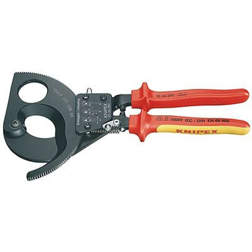 Kleště na kabely 280 mm KNIPEX 95 36 280 - 1000V. Chromováno, vícesložkové návleky VDE