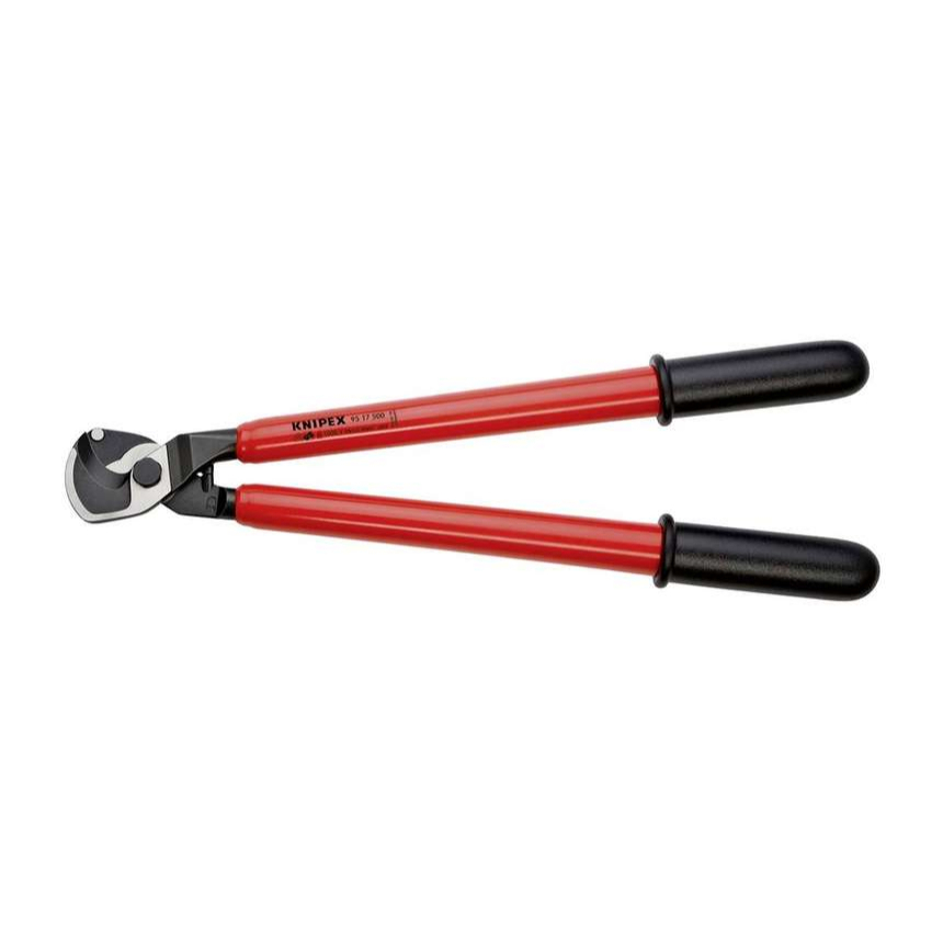 Kabelové nůžky 500 mm, VDE 1000 V. KNIPEX 95 17 500 - chromování, izolace VDE ponorem