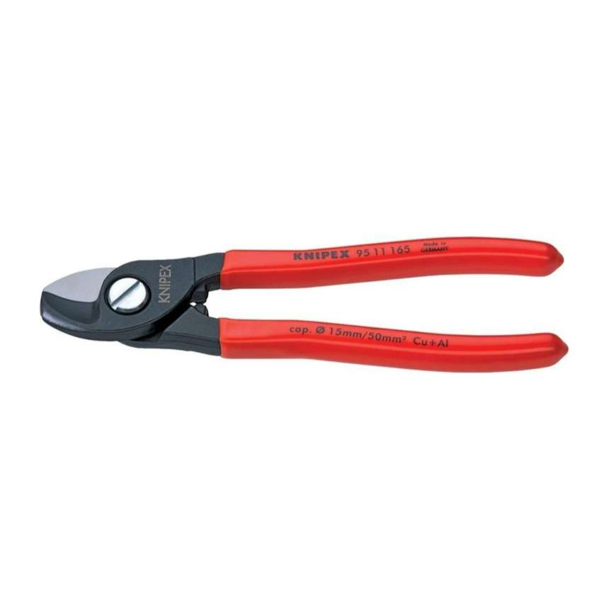 Kabelové nůžky 165 mm KNIPEX 95 11 165 - leštěná hlava, plastové návleky