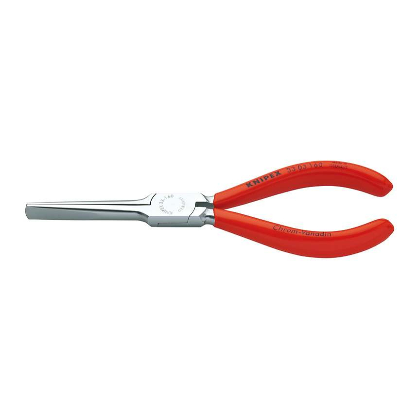 Ploché kleště 160 mm KNIPEX 33 01 160 - leštěná hlava, plastové návleky