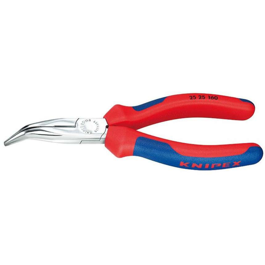 Půlkulaté kleště s břity pro radiotechniku 160 mm KNIPEX 25 25 160 - chromováno, vícesložkové návleky