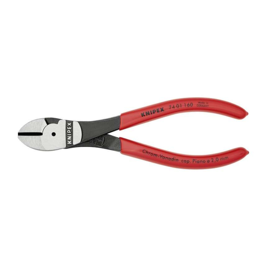 Silové boční štípací kleště 160 mm KNIPEX 74 01 160 - leštěná hlava, plastové návleky