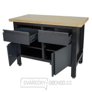 Pracovní dílenský stůl Matabro MB-TSK5422-L | 2 zásuvky | 2 skříňky | 1200 x 600 x 860 - 900 mm Náhled