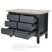 Pracovní dílenský stůl Matabro MB-TSK5406-L | 6 zásuvek | 1200 x 600 x 860 - 900 mm Náhled
