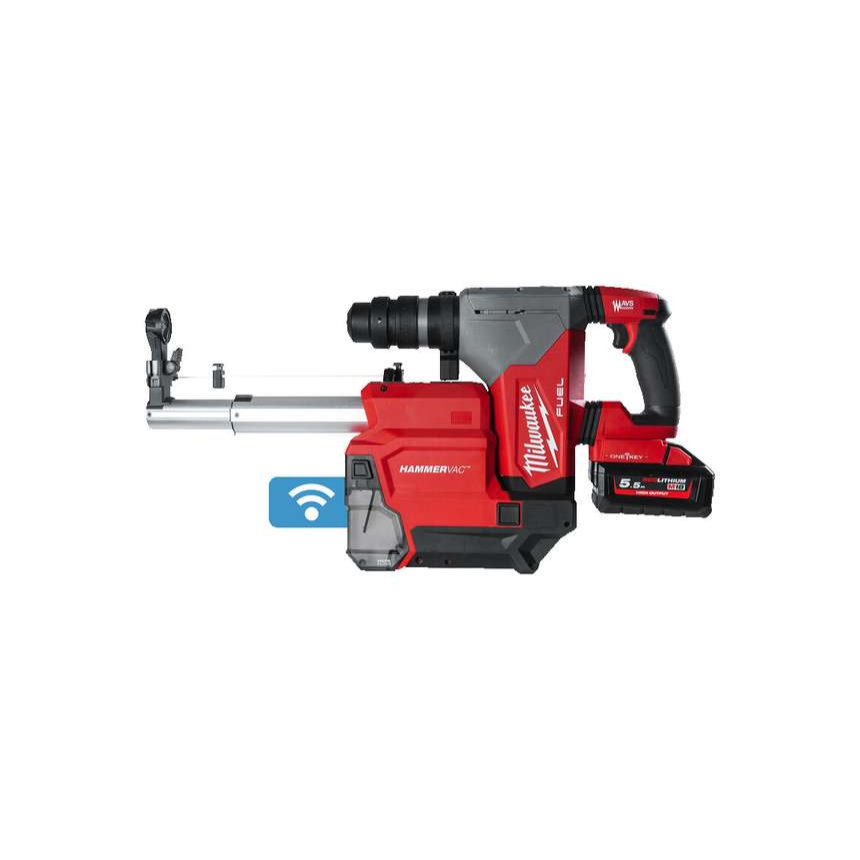 Aku výkonné kladivo 32 mm SDS-Plus s odsáváním prachu Milwaukee M18 ONEFHPXDEL-552C (5,5 Ah)