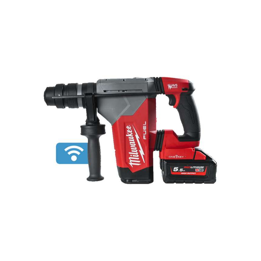 Aku kombinované kladivo SDS-plus Milwaukee M18 ONEFHPX-552X Fixtec (5,5 Ah)