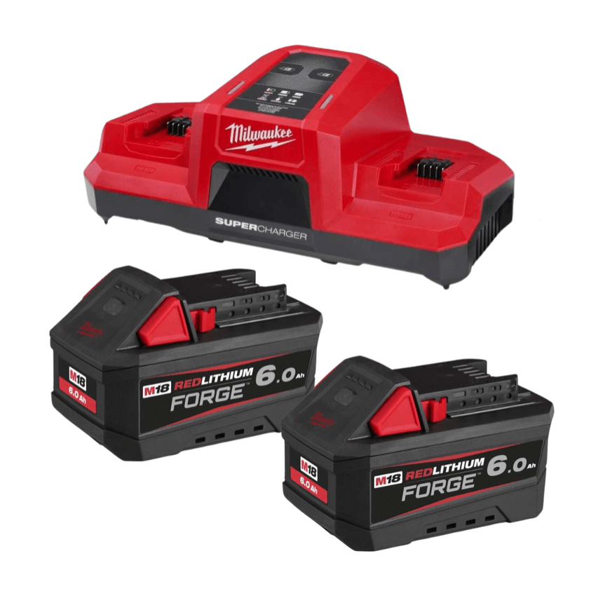 Aku nabíjecí sada Milwaukee M18 FORGENRG-602, 2x Akumulátor M18 FB6 + Aku nabíječka M18 DBSC, 4933498549