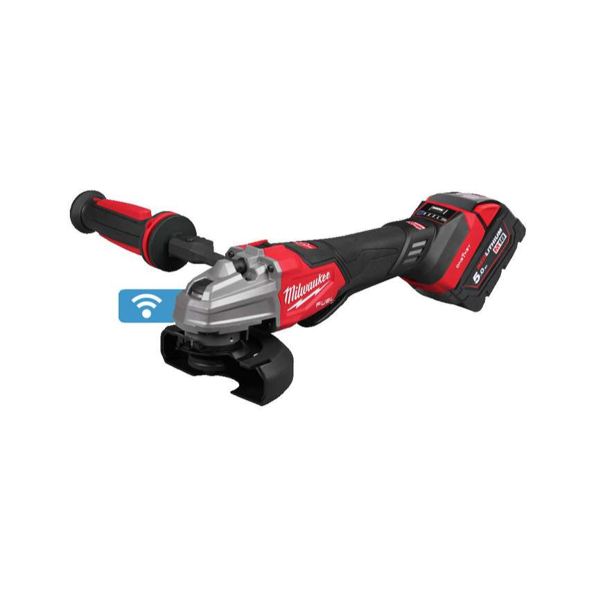 Aku úhlová bruska 125 mm Milwaukee M18 FSAGSVO125X-502X s kolébkovým spínačem, 2x Aku (18 V, 5,0 Ah), 4933493553