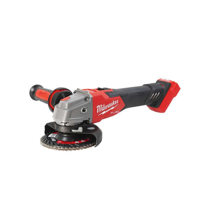 Aku úhlová bruska 125 mm Milwaukee M18 FSAGV125XB-0X s posuvným spínačem a regulací otáček, bez Aku, 4933478436