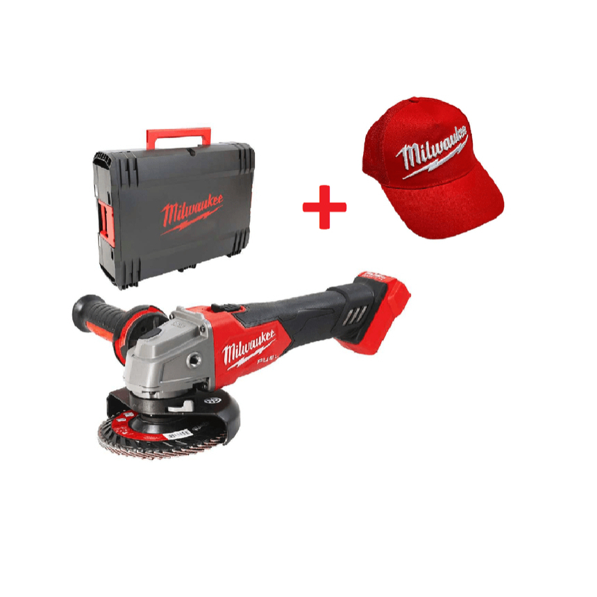 Aku úhlová bruska 125 mm Milwaukee M18 FSAG125X-0X s posuvným spínačem, bez Aku, + kšiltovka Milwaukee ZDARMA