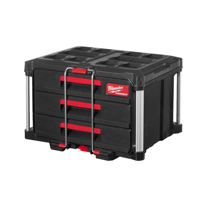 Milwaukee 4932472130 - Kompaktní systémový organizér Packout™ box se 3 zásuvkami