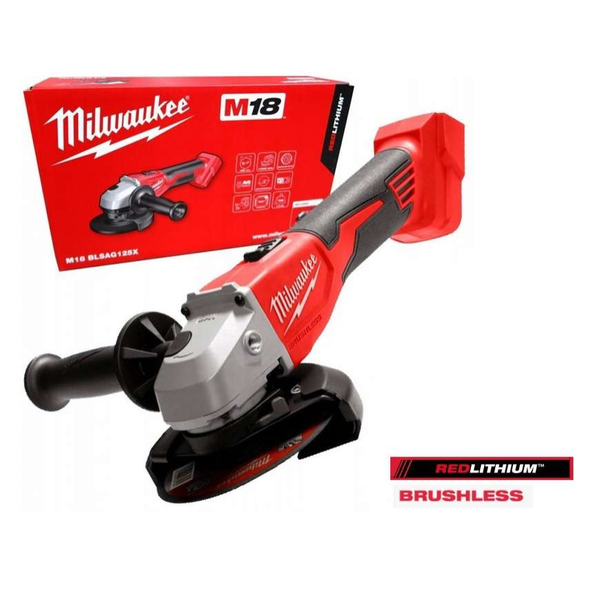 Aku úhlová bruska 125 mm Milwaukee M18 BLSAG125X-0 s posuvným spínačem, bez Aku, 4933492643