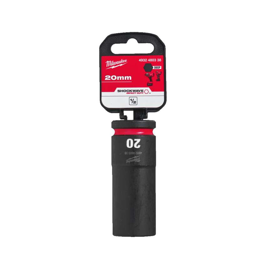 Nástrčná hlavice 1/2&quot; Milwaukee Shockwave™ Impact Duty 20 mm, rázová, prodloužená