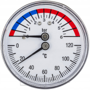 SolarKPM SKT02, Teploměr s tlakoměrem solárního kolektoru | 0-120 °C | 1/2