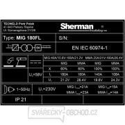 Sherman Svářecí Invertor MIG 180FL + Hořák + kabely + kukla KWX3 + magnet Sherman Svářecí Invertor MIG 180FL + Hořák + kabely + kukla KWX3 + magnet náhled