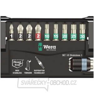 Wera 073630 Nerezové bity 1/4" Bit-Check 10 Stainless 1 SB (Sada 10 dílů) gallery main image