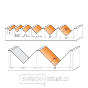 CMT Fréza na V-drážku - s ložiskem 90° D19x16 L55,5 S=6 HW Náhled