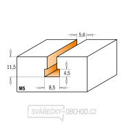 CMT C950 Fréza na cylindrické drážky HW - D8,5x11,5 d5,6 L47 S=8 Z1, M5 Náhled