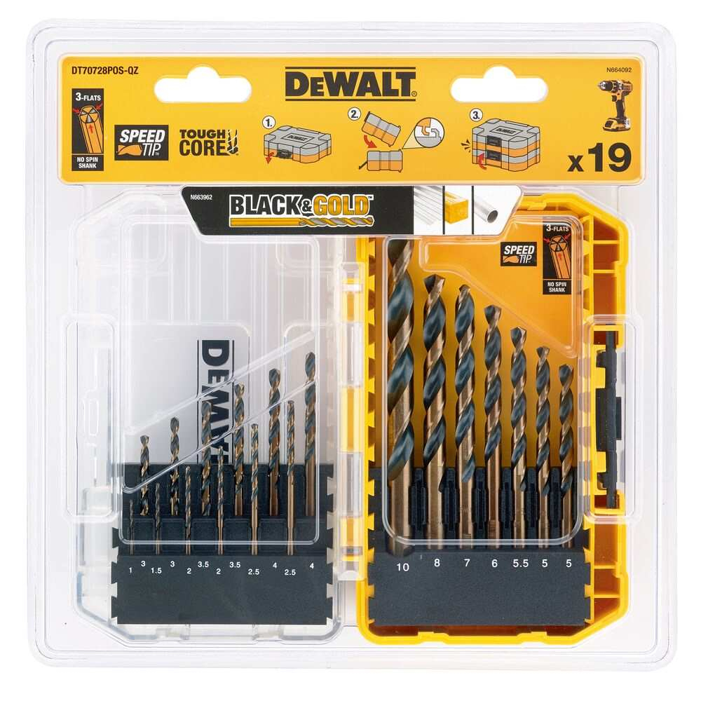 Sada vrtáků do kovu DeWALT DT70728POS, 19 kusů