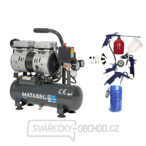 AKČNÍ SET SETMB-K201, Bezolejový kompresor 6l, 230V, 2 písty s příslušenstvím | 550W | Matabro gallery main image