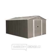 Riwall PRO RMSA 12x10 Brown zahradní domek kovový 3 x 3,7 m se sedlovou střechou hnědý Náhled